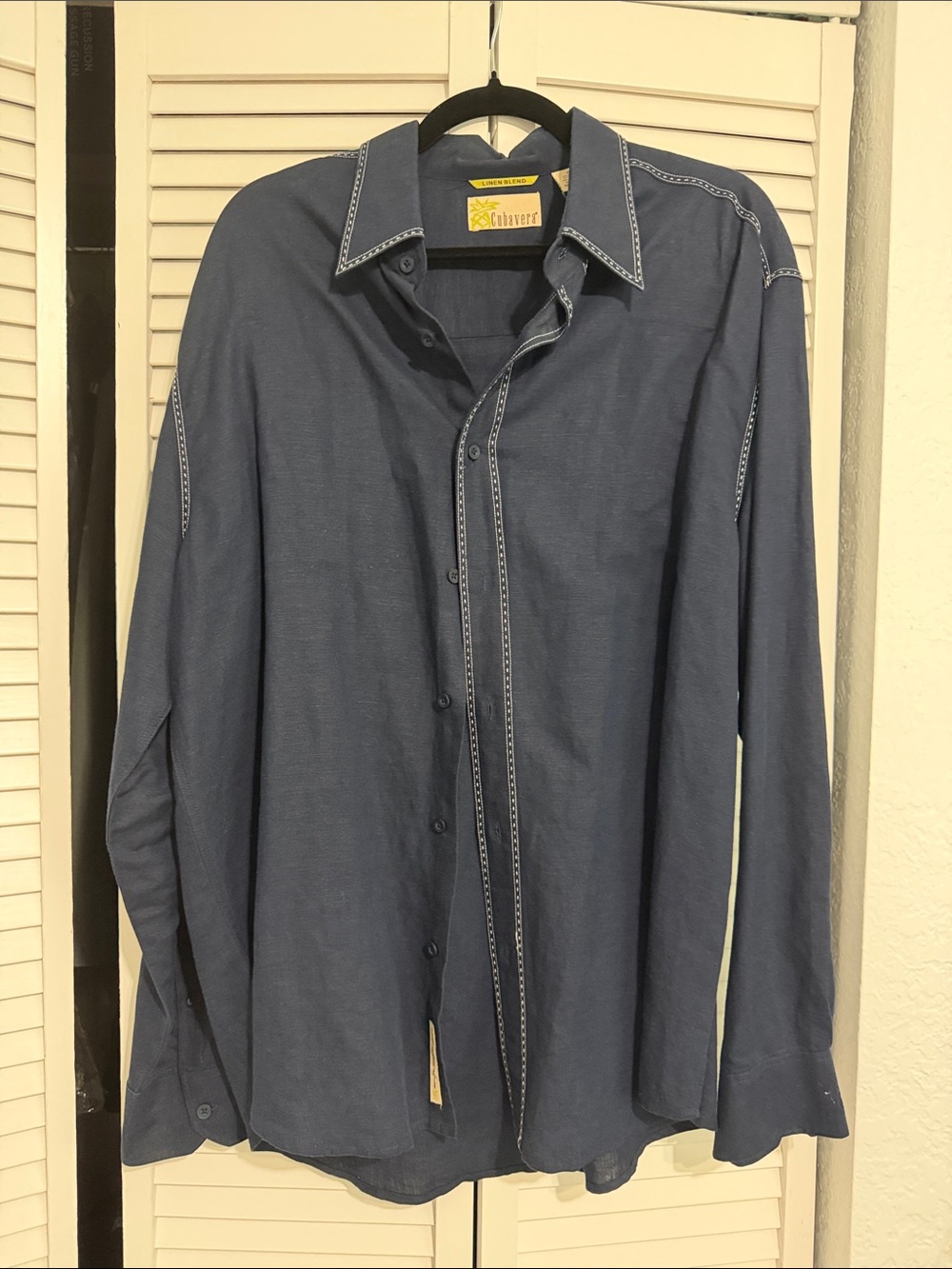Cubavera Men's Slate Blue Casual Button-Down Shirt